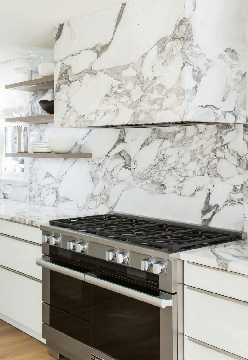Stone range hood