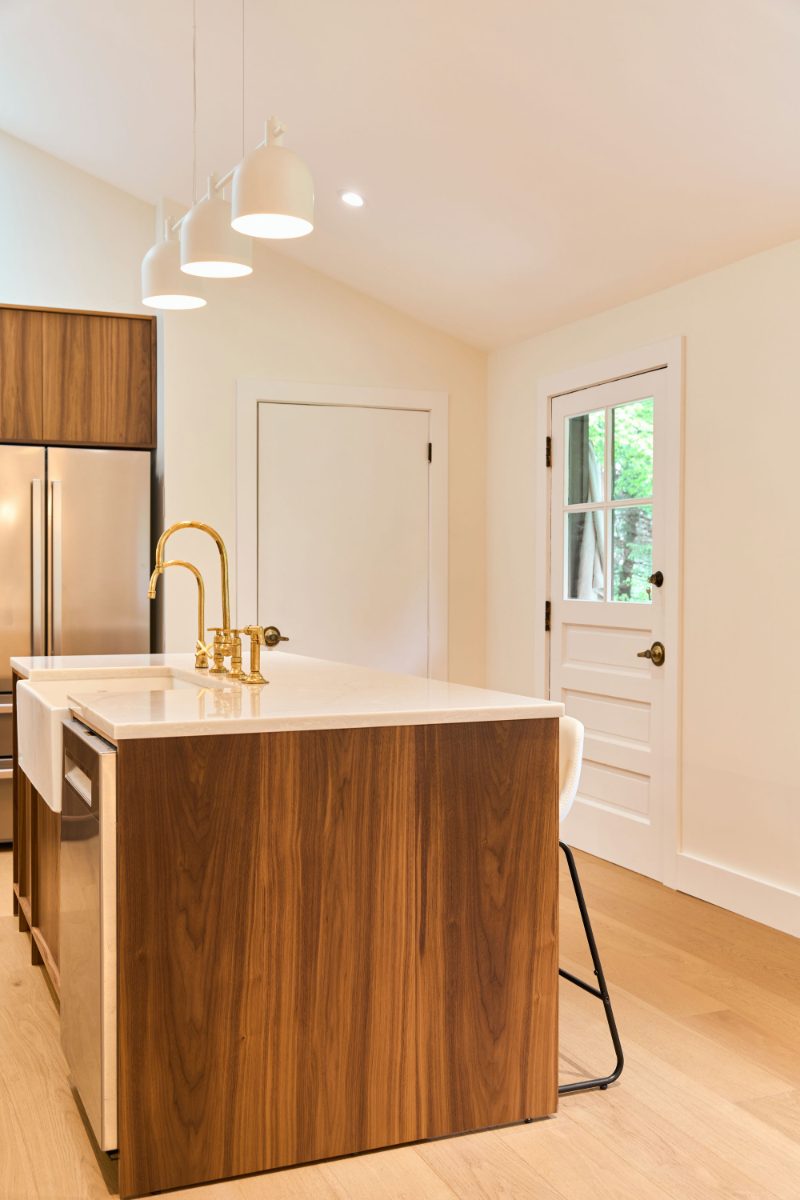American walnut front island
