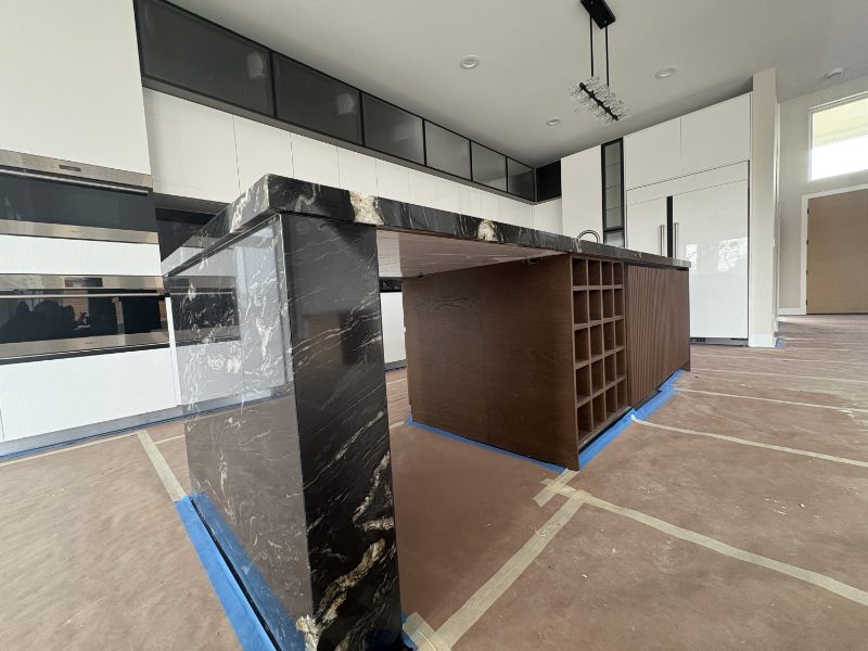 Kitchen island with extended area