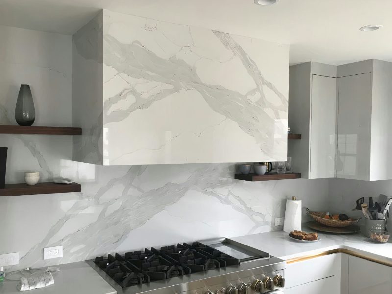 Stone range hood