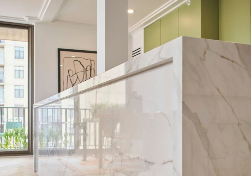 White Dekton countertop