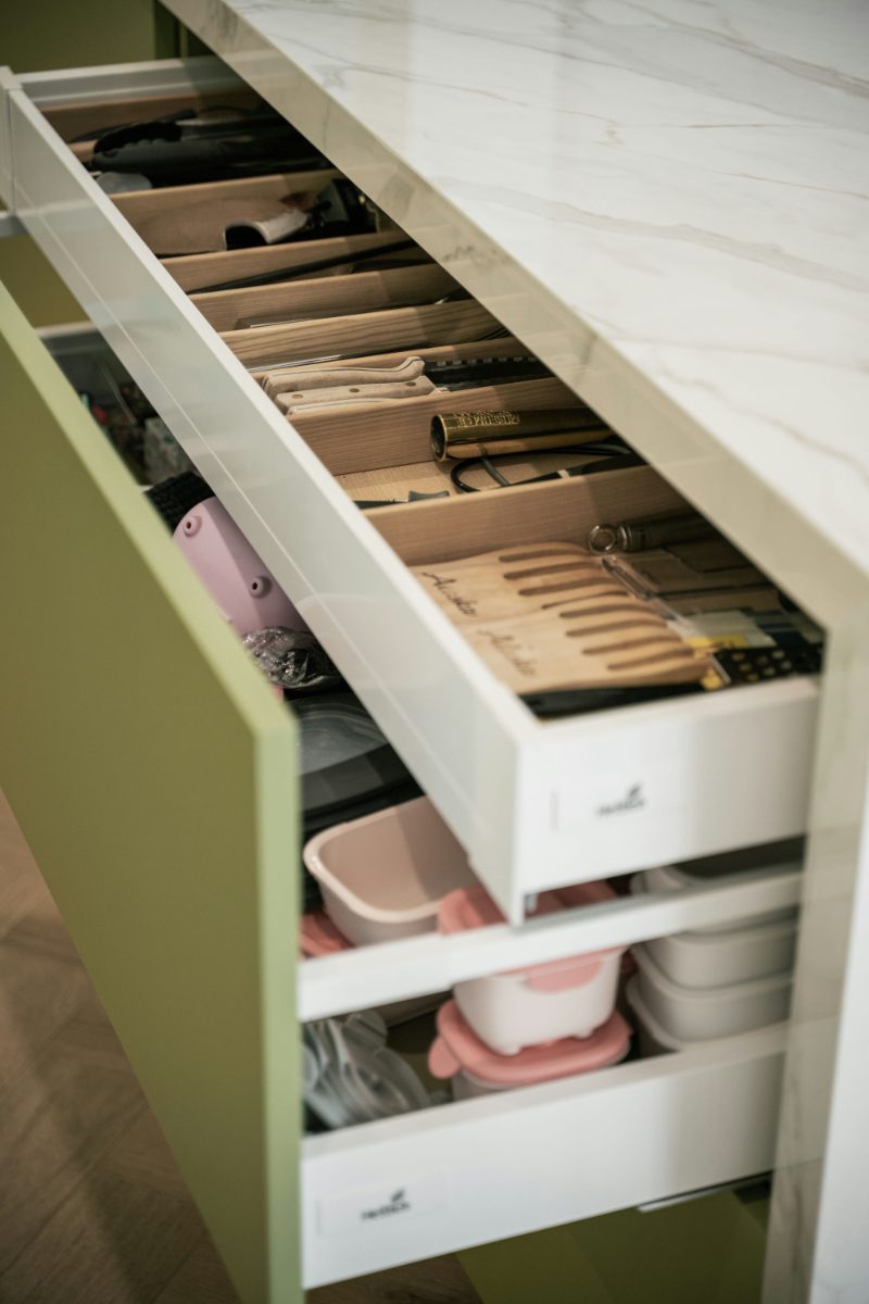Wooden cutlery tray organizer