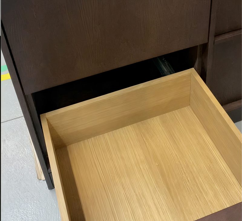 Wood veneer drawer