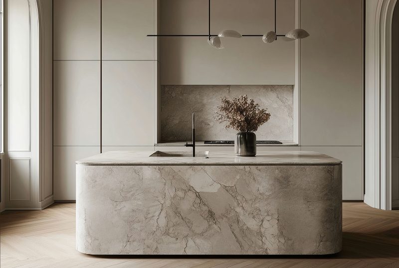 Curved Island in Stone