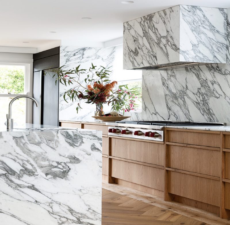 Stone range hood