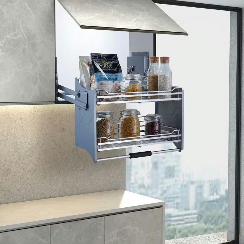 Pull-down shelves
