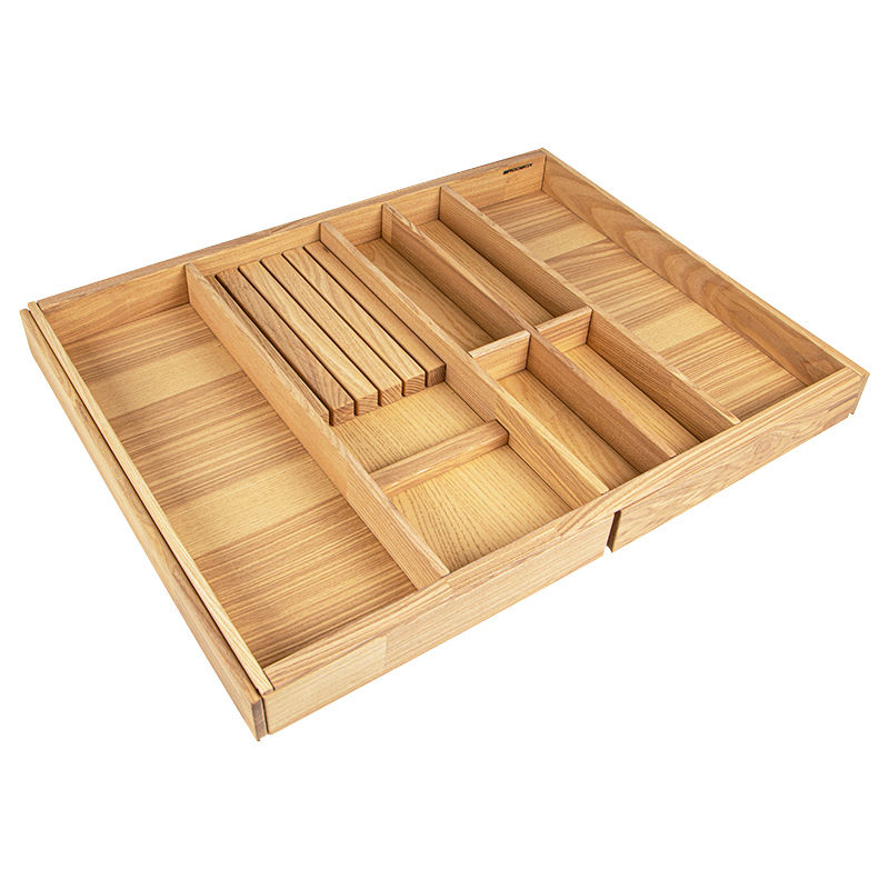 Wooden cutlery organizer