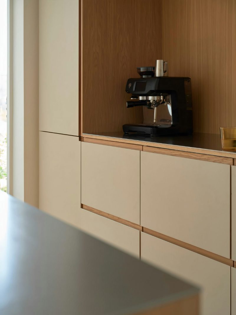 Coffee station in wooden kitchen