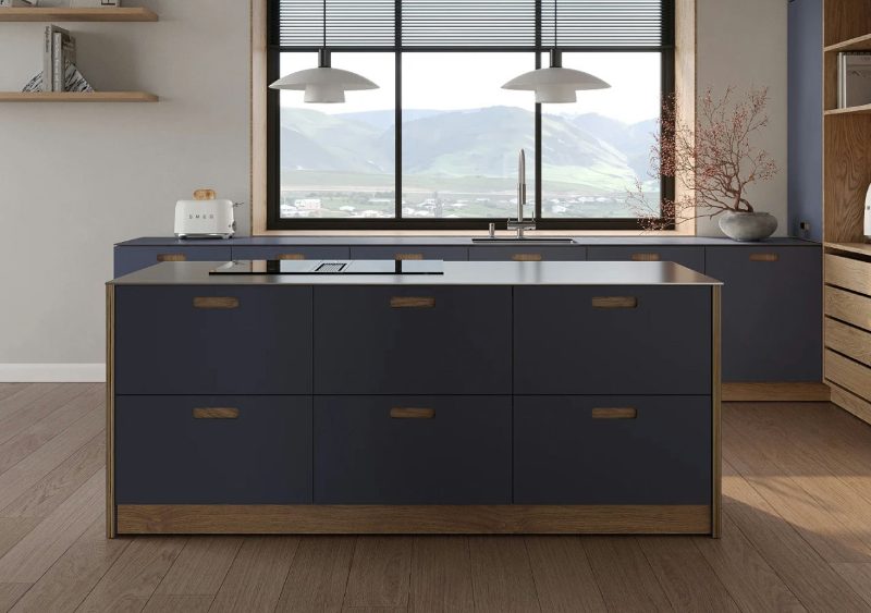 Kitchen island with built-in cabinets