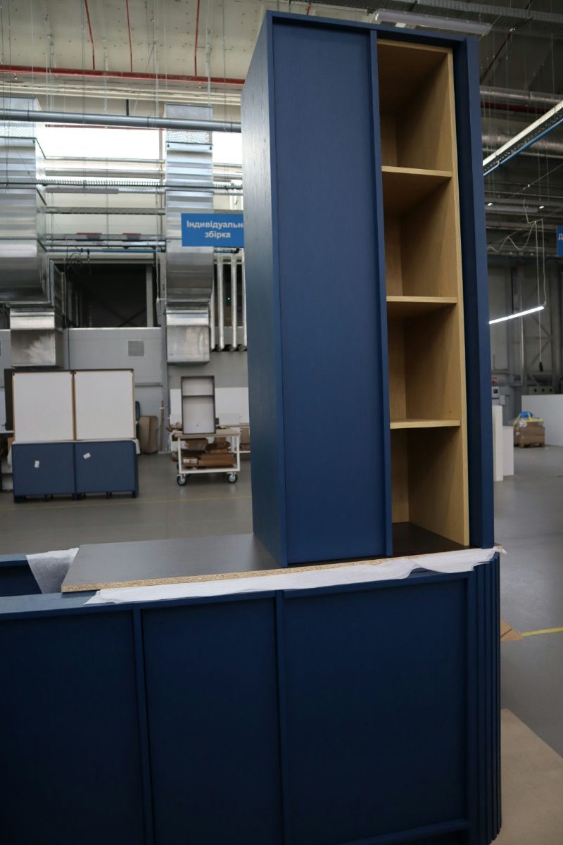 Pantry with pocket doors