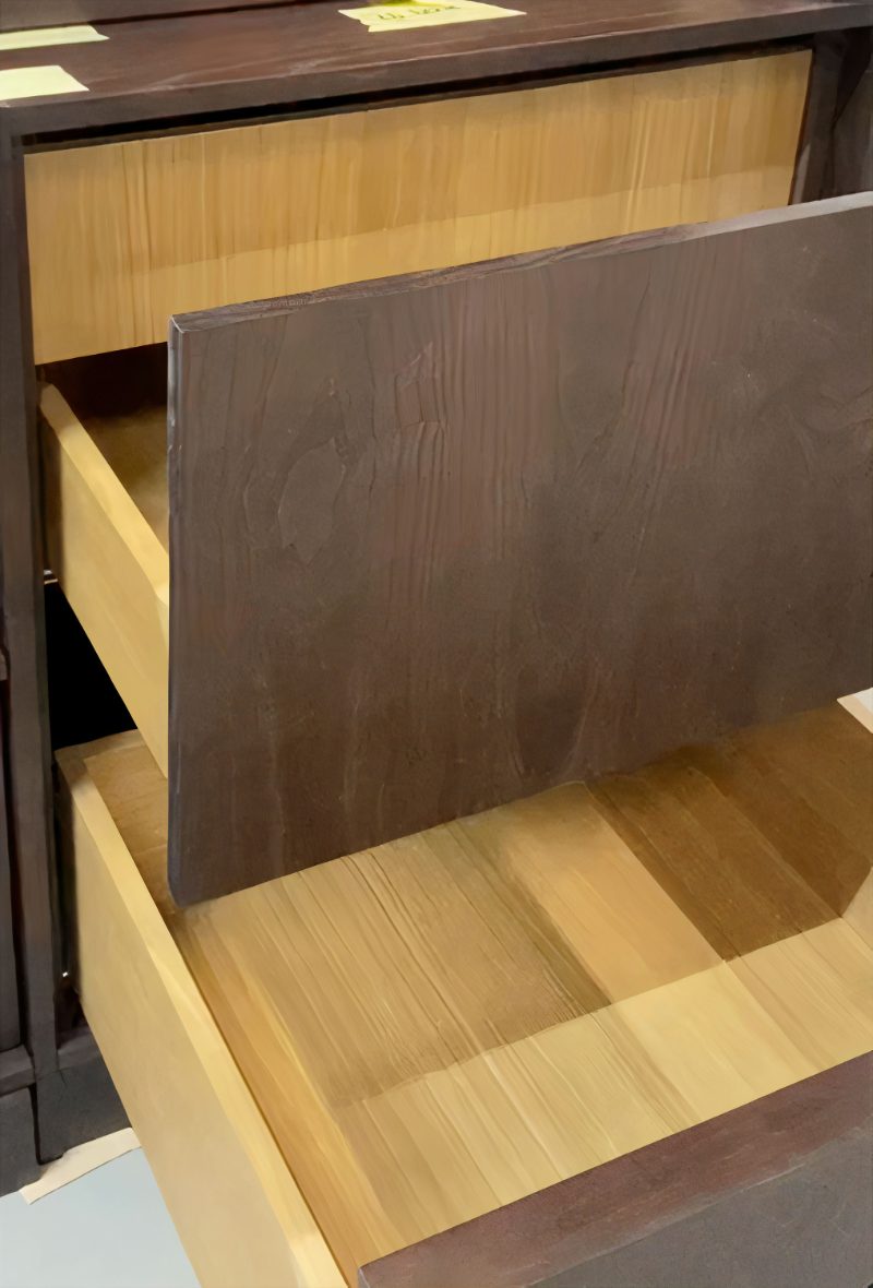 Wood veneer drawer