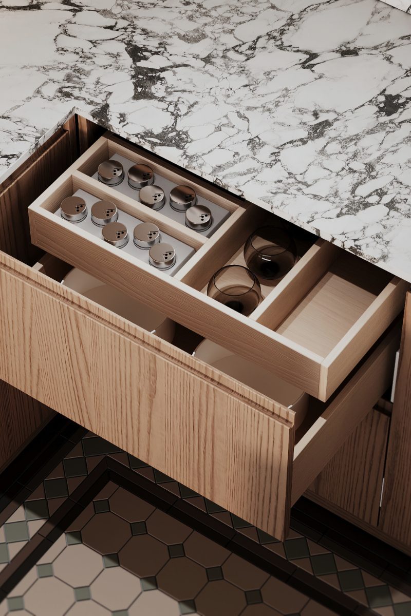 J-pull cabinet