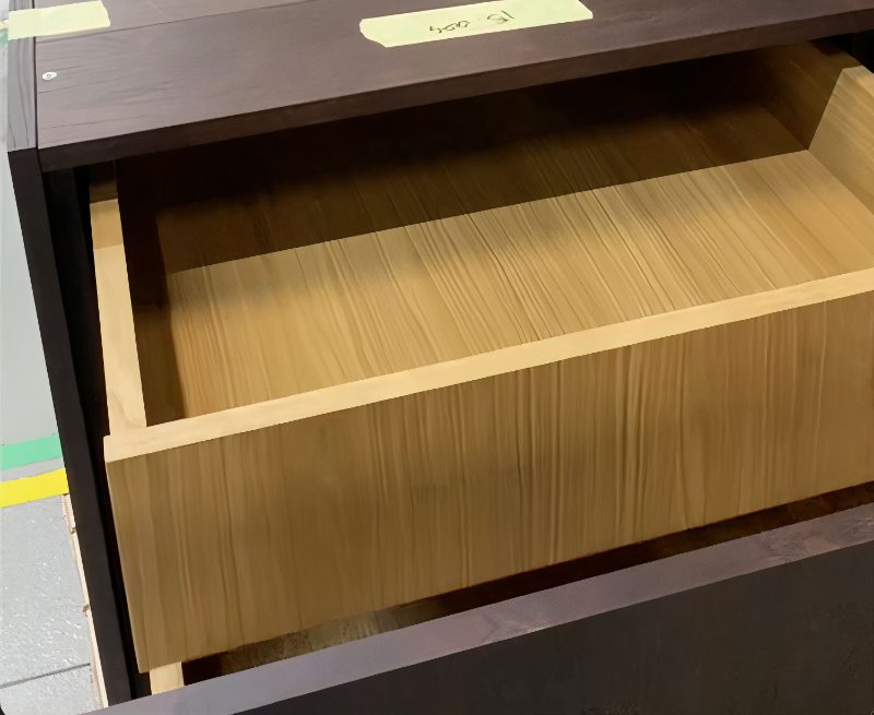 Wood veneer drawer