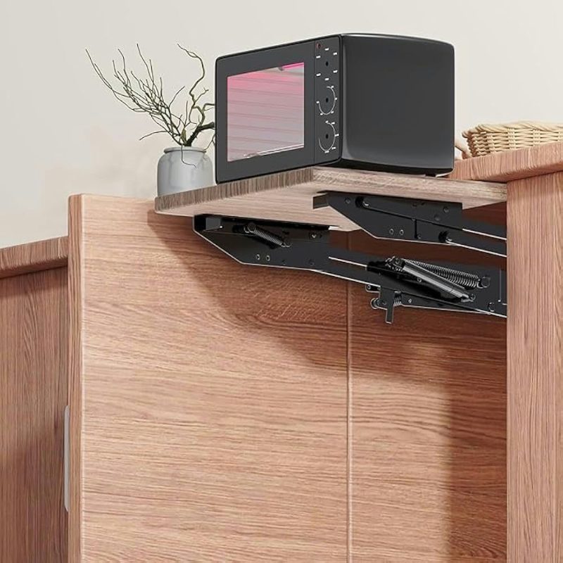 Lift-up appliance shelf