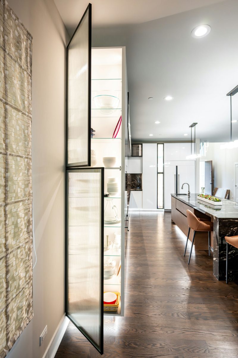 Side storage with LED lighting