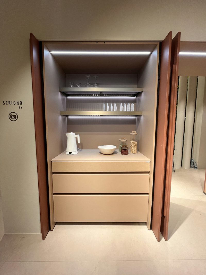 Pocket door appliance garage