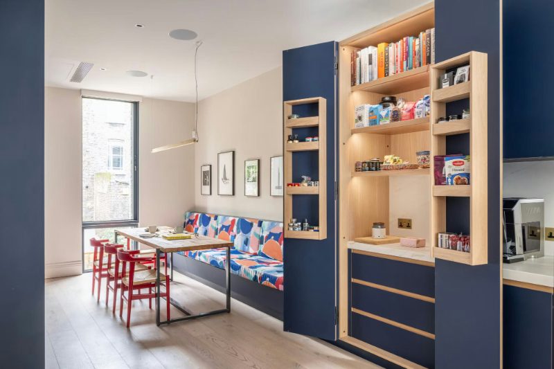 Double-door pantry with internal spice racks