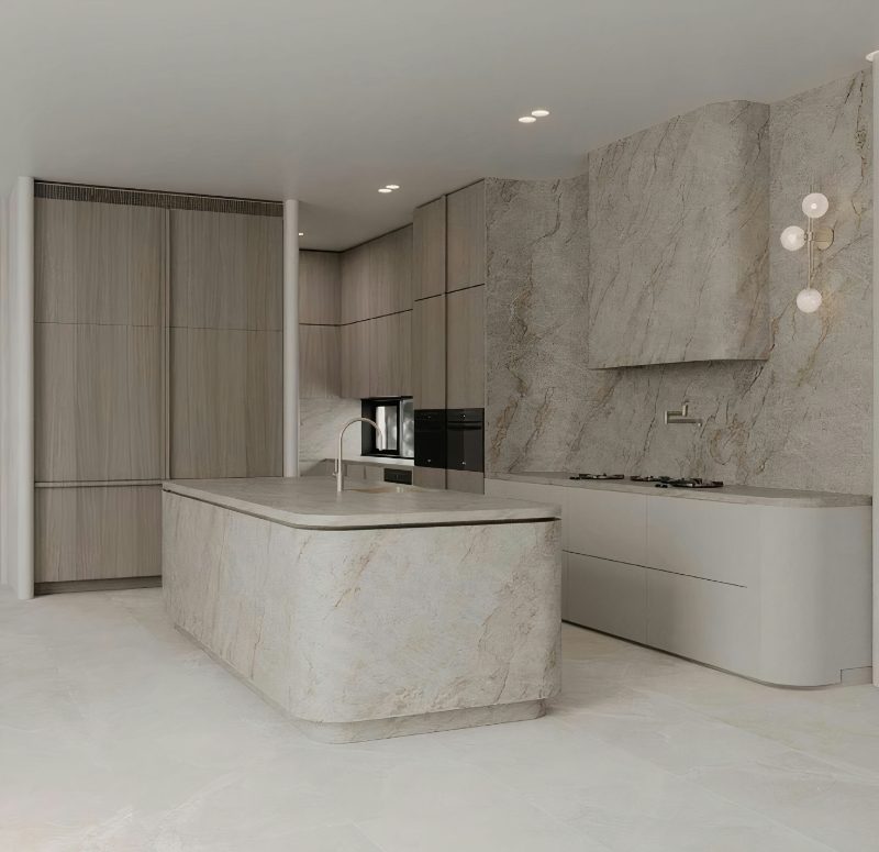 Curved Island in Stone