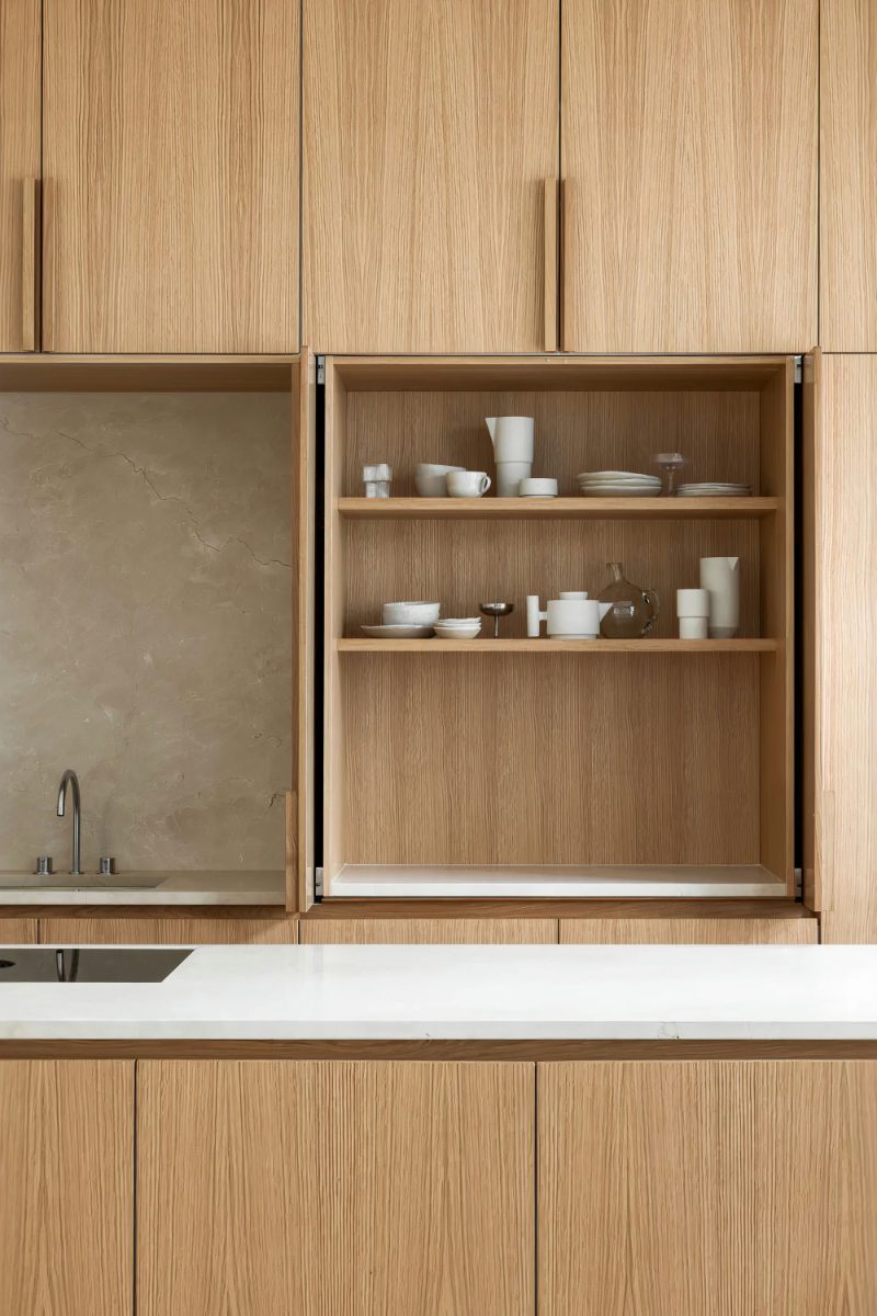 Pantry with pocket doors