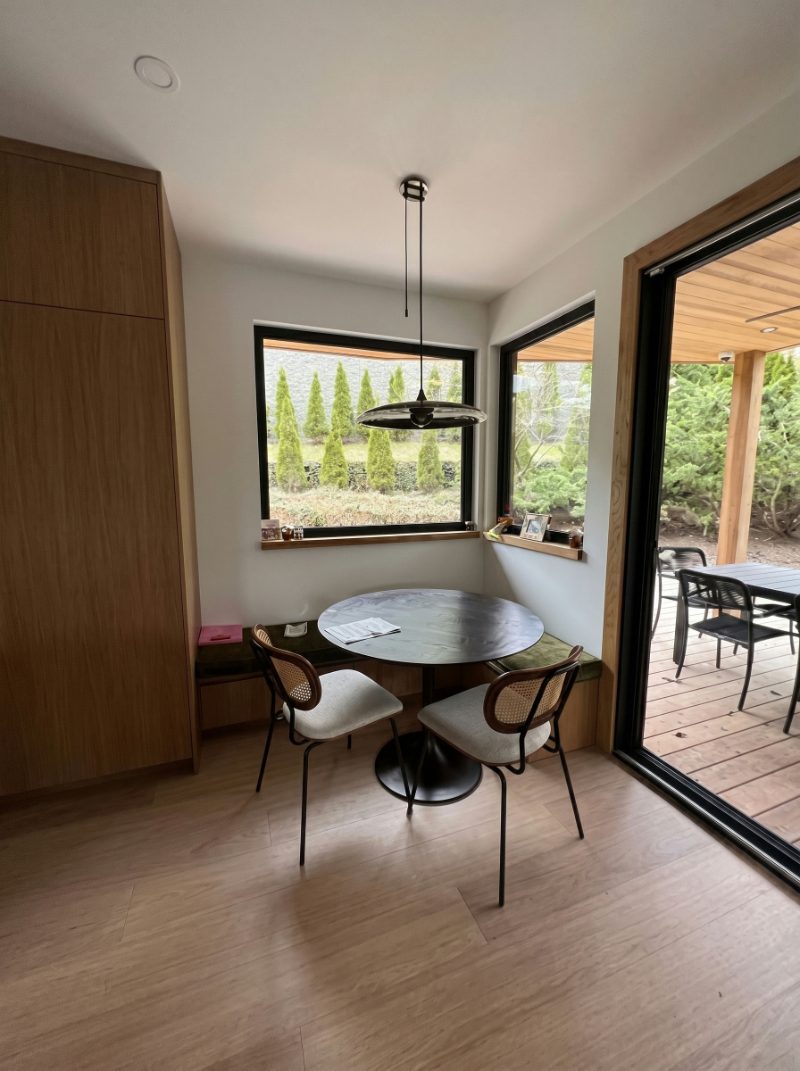 Dining area near Scandinavian kitchen