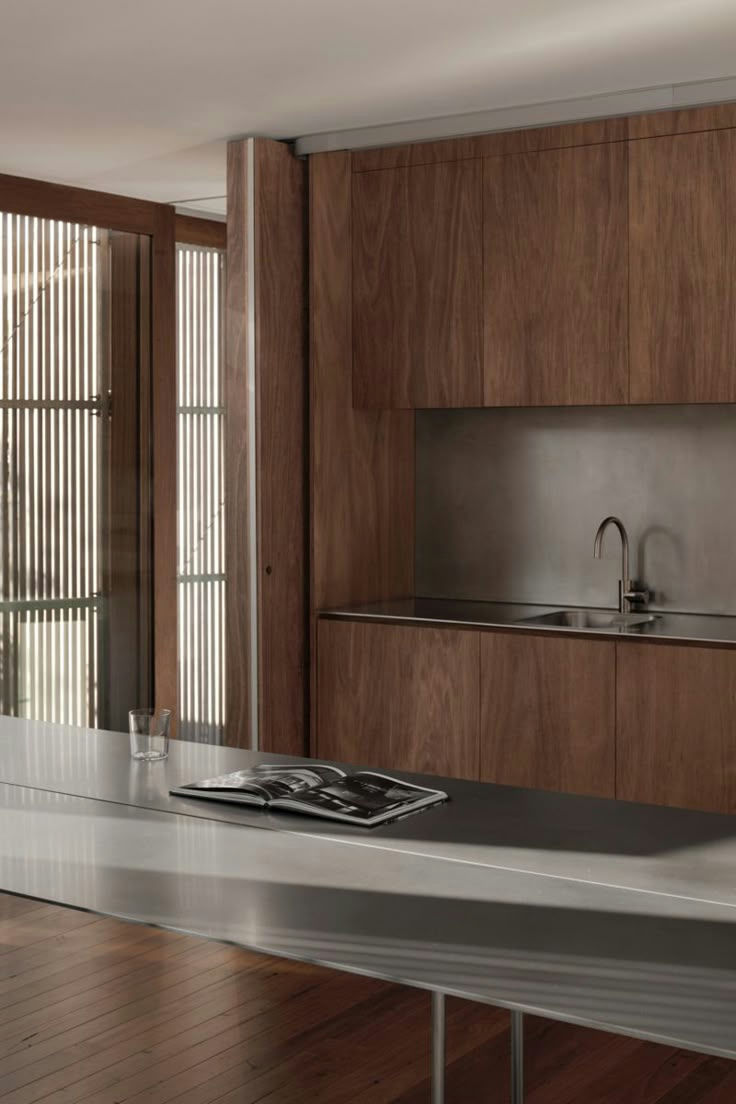Dark Wood Stainless Kitchen